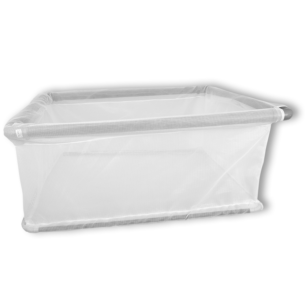 Schwimmendes Aufzuchtsgehege mit Rahmen weiß 115 x 115 x 50 cm 1,5 mm Maschenweite 