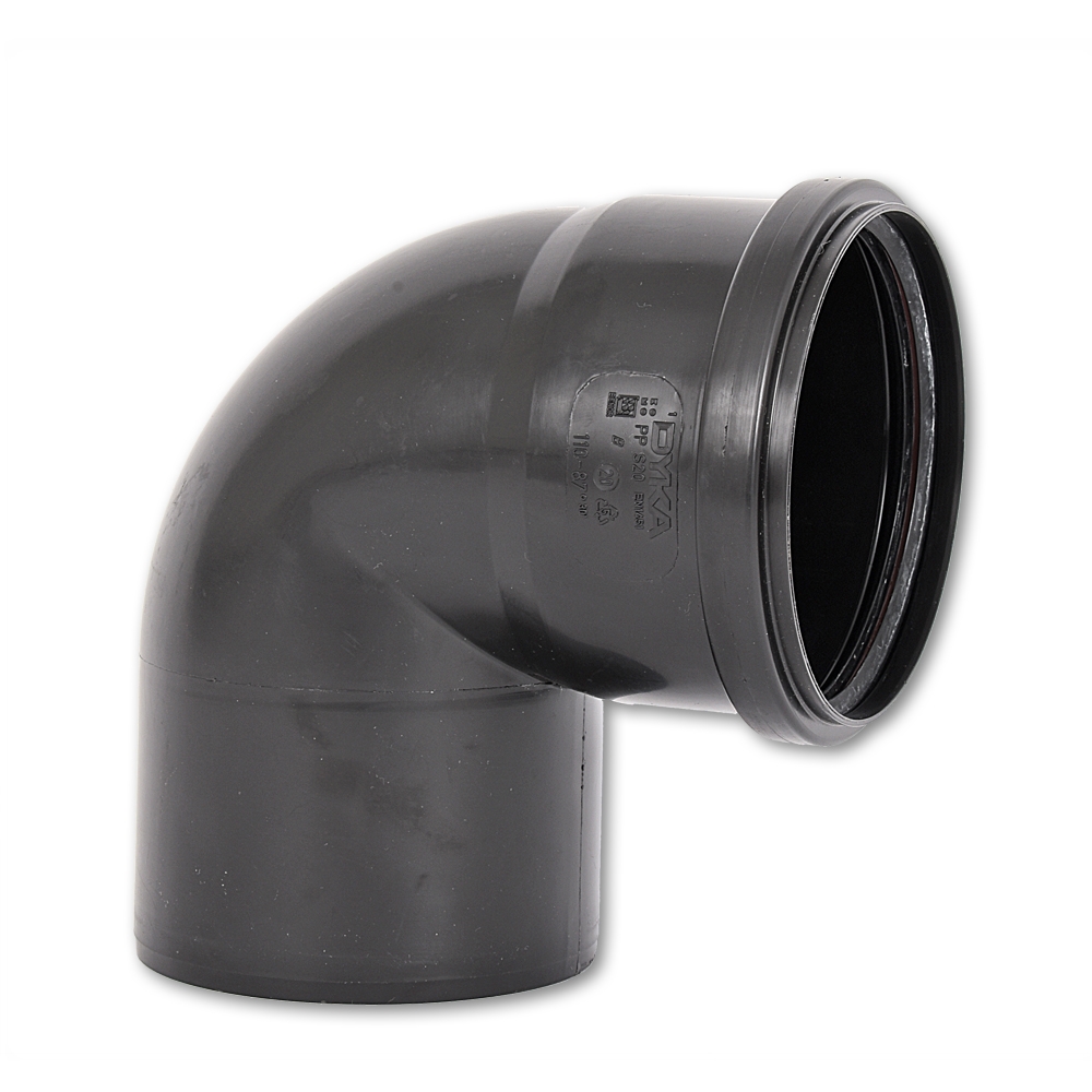 Winkel 90° PP 110mm mit einseitiger Schiebemuffe