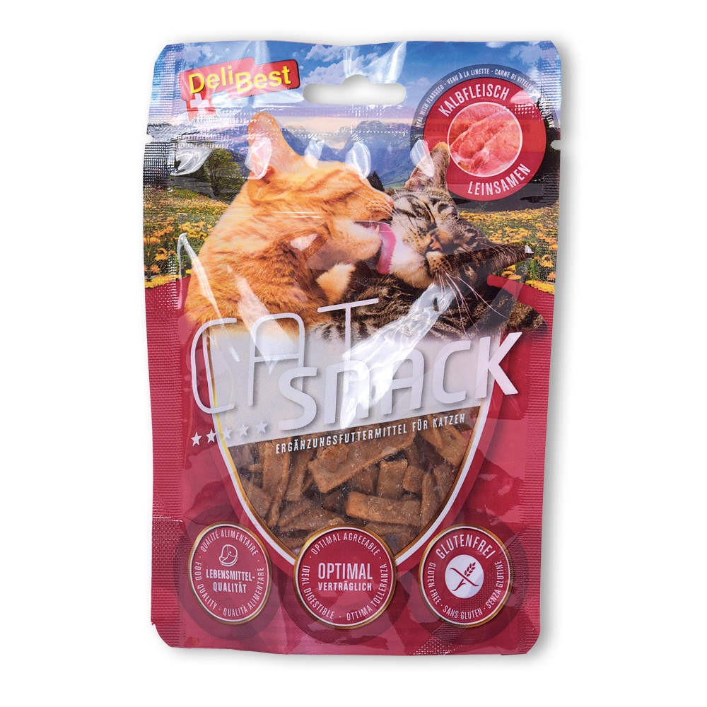 Cat Snack Kalbfleisch Streifen  + Leinsamen 45g