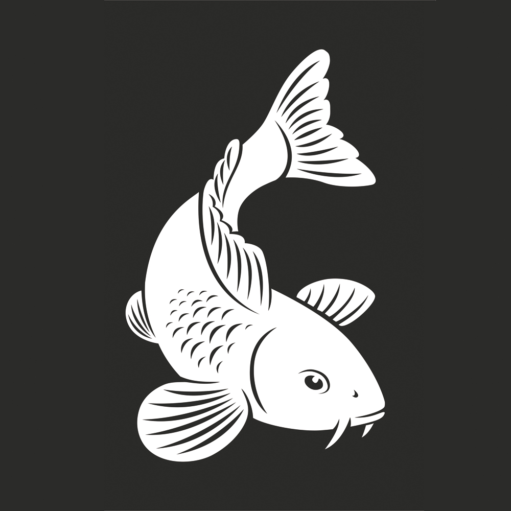 Koi-Autoaufkleber ausgefüllt weiß 30 x 20 cm (2 Stück)