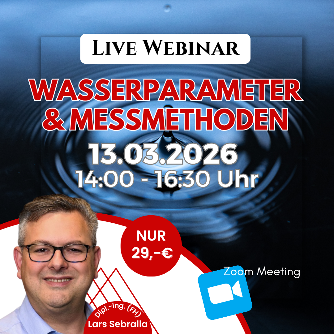 Wasserparameter und Messmethoden am Koiteich - Webinar am 13.03.2026 mit Lars Sebralla per Zoom