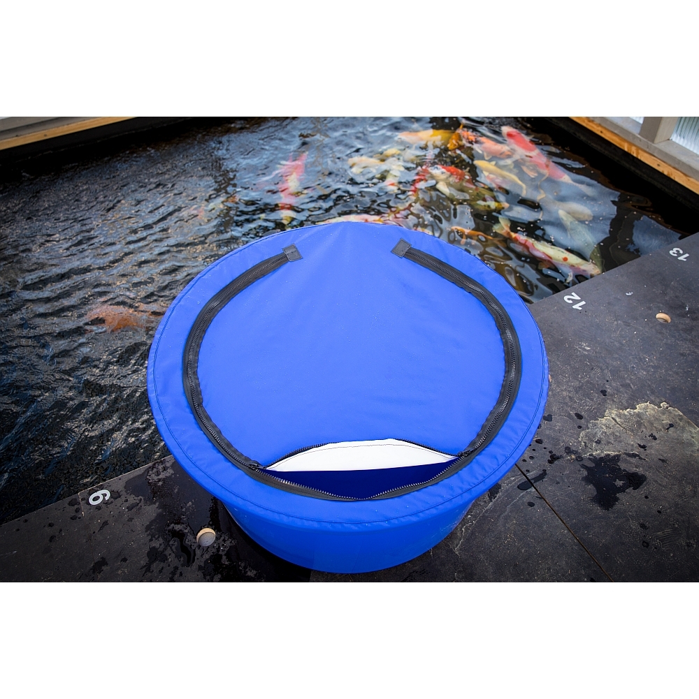 Blickdichte Folienabdeckung mit Reißverschluss für Kontrollwannen rund